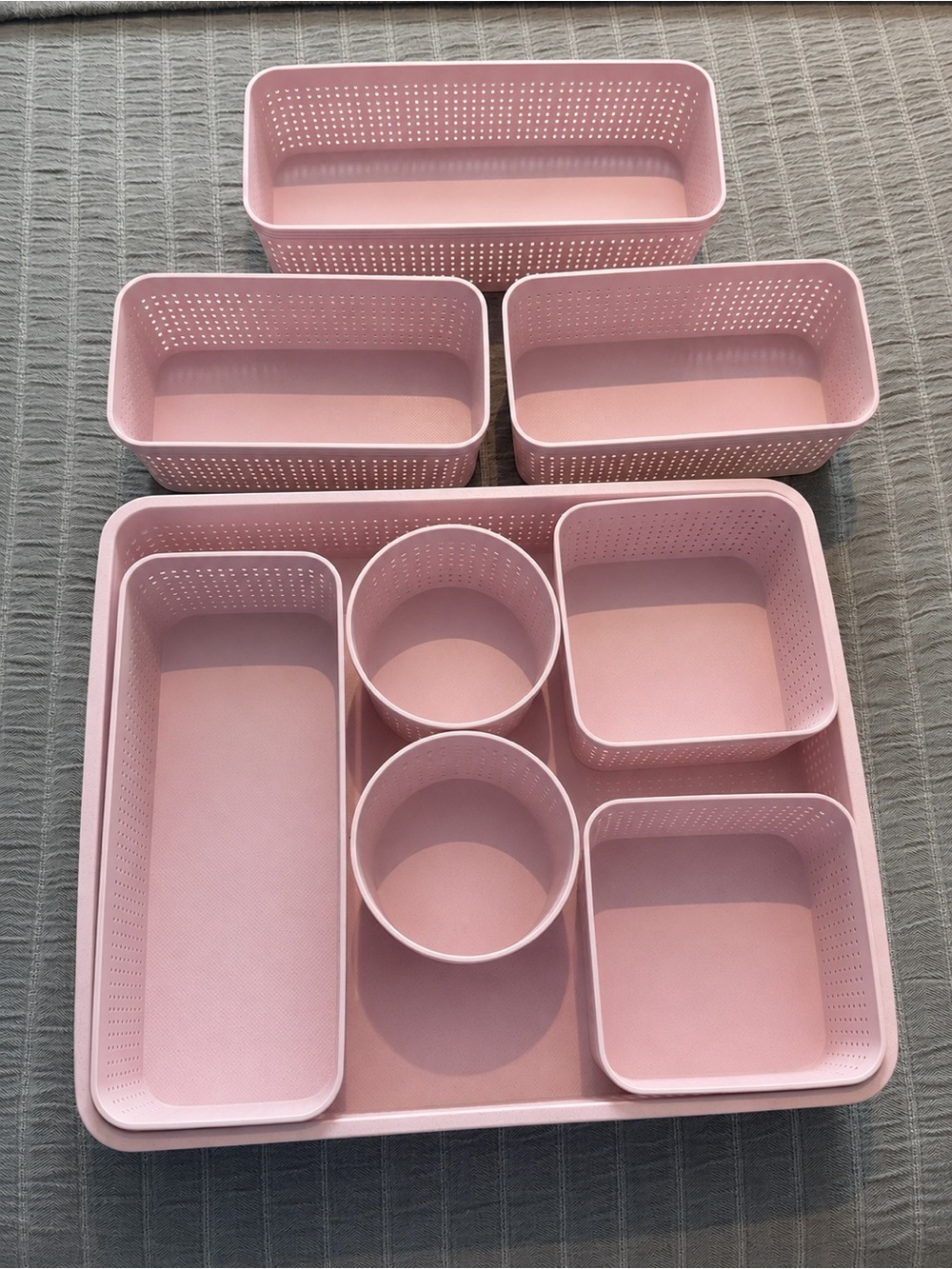 Pink Kitchen Drawer Organizer Set - 9-Piece